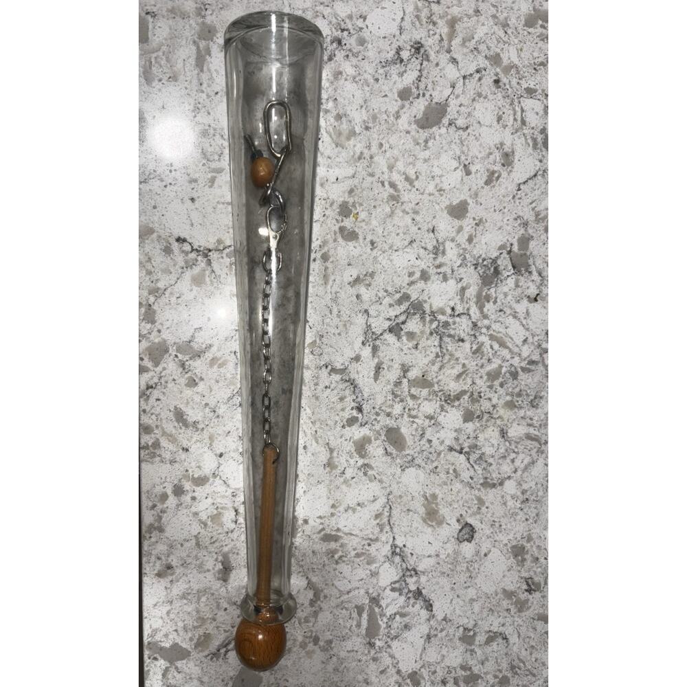 Vintage Fender Tremolo Arm Glass Display Tube Wood Handle Chain Accessory